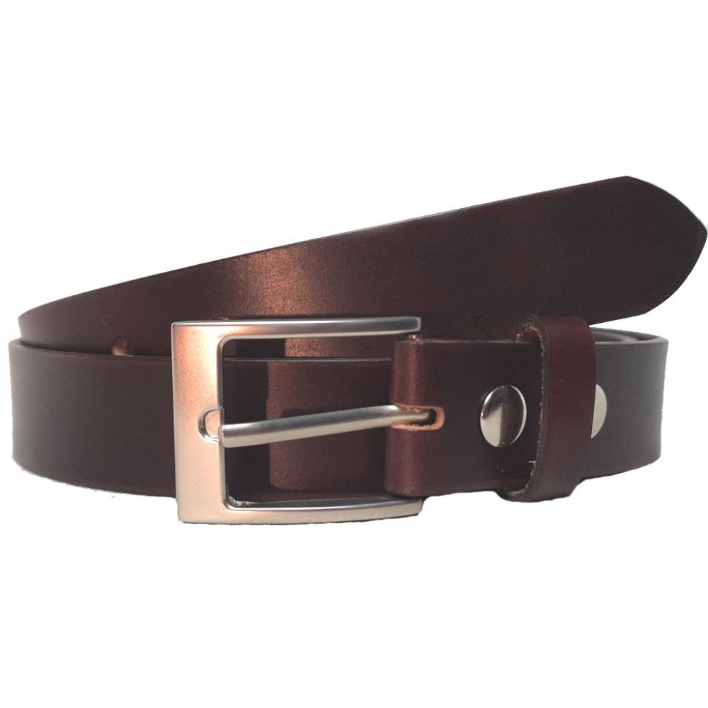 GENUINE LEATHER PLAIN BELT 30MM  BROWN #1030
